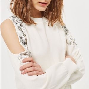 TOPSHOP Embellished Pullover Knit Top